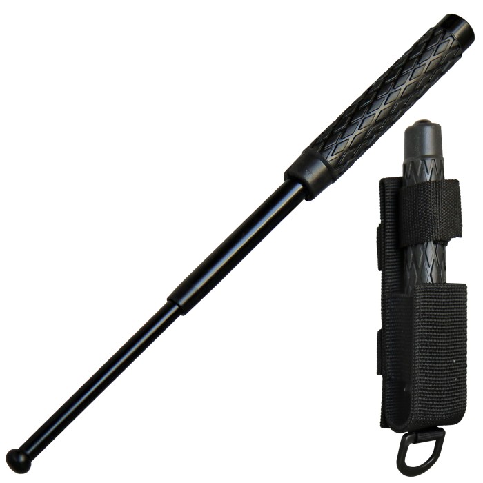BlackField Teleskop Schlagstock 16"/41 cm Hartgummi mit Nylonetui